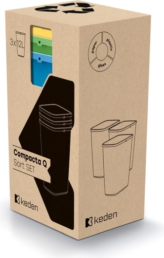 Poubelles de tri Compacta Q Sort set 3×12 l