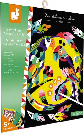 Janod images à gratter Animaux du monde mini