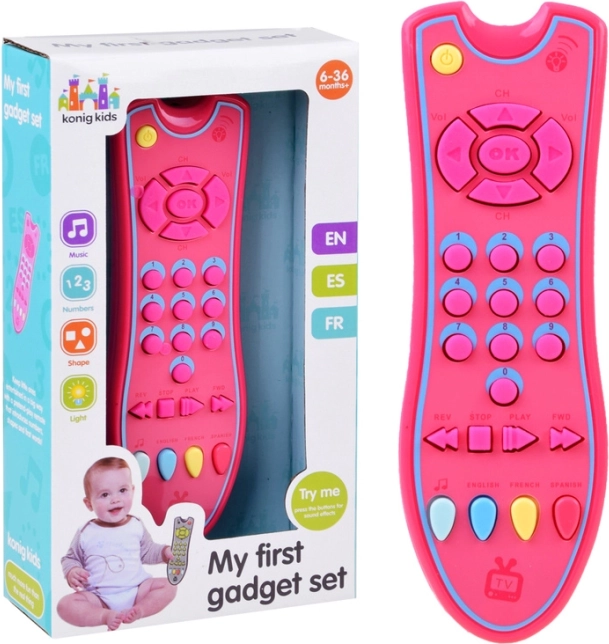 Télécommande TV interactive pour enfants – Rose
