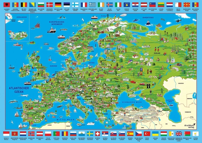SCHMIDT puzzle carte illustrée de l’Europe – 500 pièces