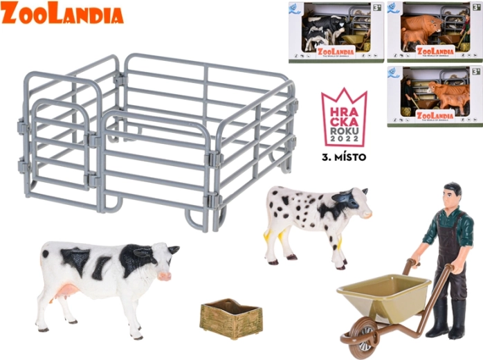 Zoolandia ferme – vache avec veau et accessoires, 4 variantes