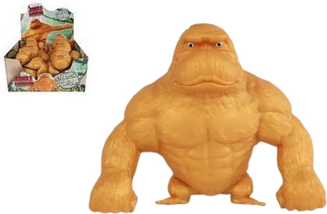 Figurine gorille super extensible dorée – 6 pcs en boîte