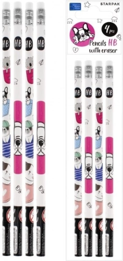 Crayon à papier avec gomme Minisy - lot de 4 pièces