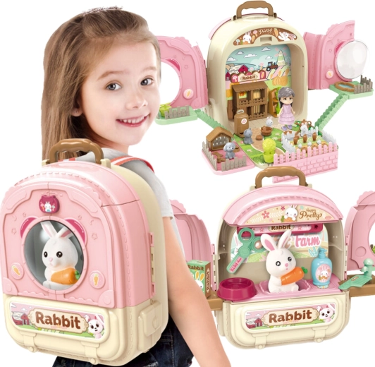 WOOPIE lapin dans un sac à dos 3 en 1 – ferme, jardin et salon