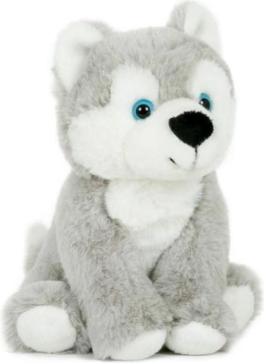 Chien husky en peluche assis 15 × 19 cm