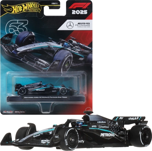 Voiture de course Hot Wheels Premium Formule 1 Mercedes-Benz F1 George Russell n° 63