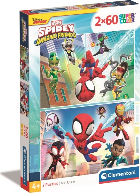 Puzzle 2×60 pièces Spidey et ses formidables amis