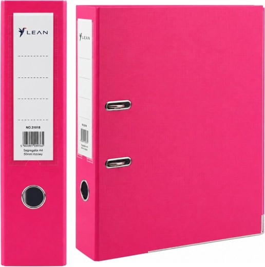 Classeur à levier rose pour documents A4, dos 80 mm