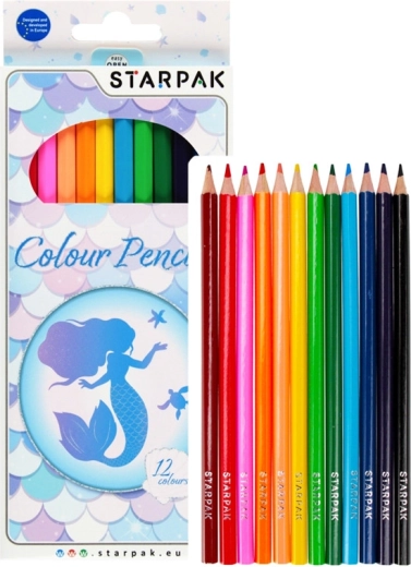 Crayons de couleur sirène – set de 12 couleurs