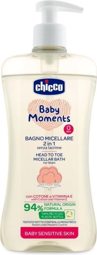 Chicco shampooing micellaire pour cheveux et corps Baby Moments Sensitive 500 ml