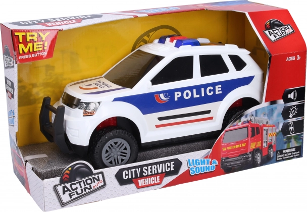 Voiture de police à friction avec effets lumineux et sonores 31 cm