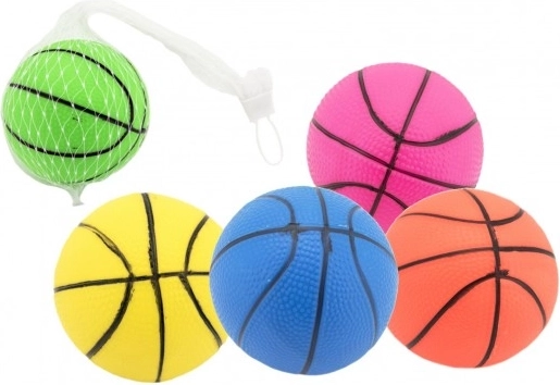 Balle de basket en caoutchouc 8,5 cm – assortiment de couleurs, en filet