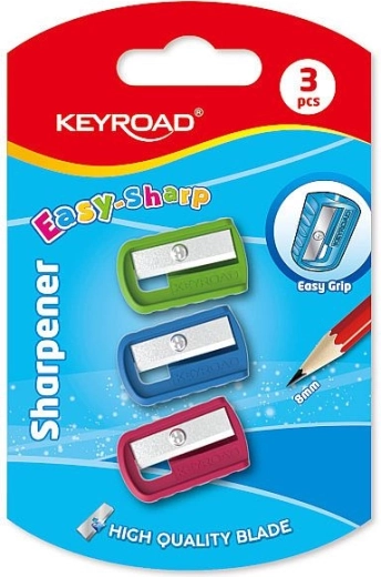 Taille-crayon en plastique KEYROAD Slim, 3 pcs