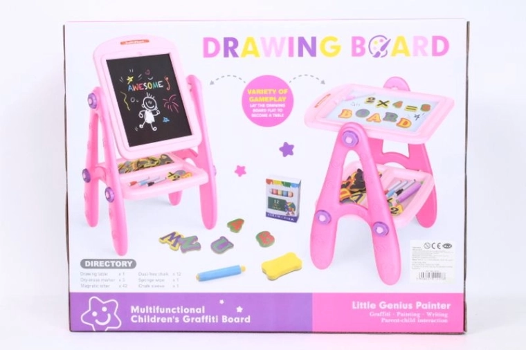 Tableau multifonction pour enfants rose