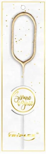 Cierge étincelant numéro 0, doré 16,5 cm