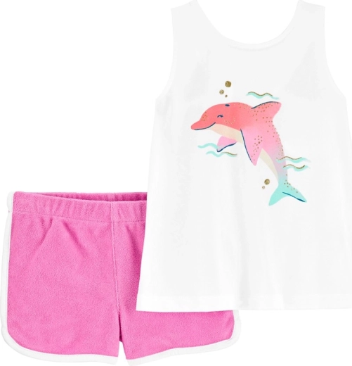 Ensemble 2 pièces Carter’s débardeur et short Pink Dolphin pour petite fille (9 mois)