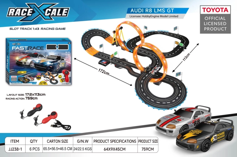 Circuit de course Toyota Supra A80 R/C à l’échelle 1:43
