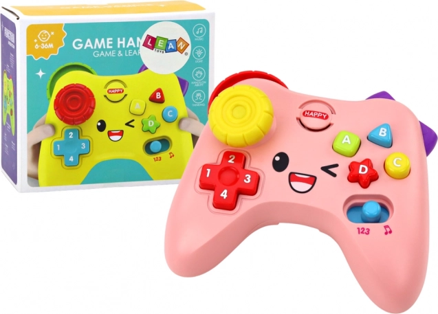Manette interactive rose pour enfants – musique, lumières et apprentissage