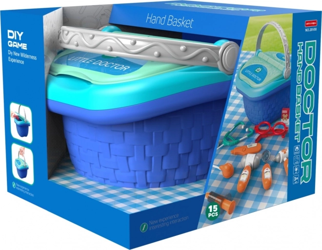 Set de jeu panier de docteur pour enfants (15 pièces)