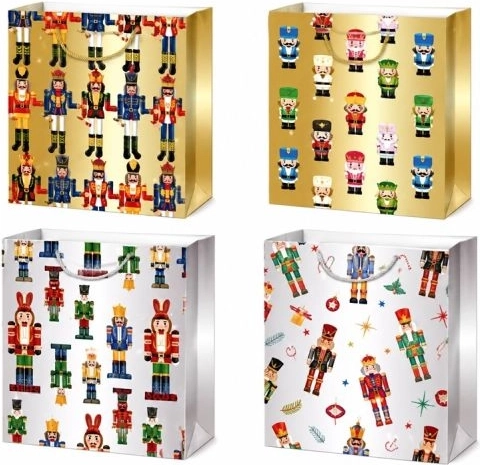 Sac cadeau à motif festif, taille M