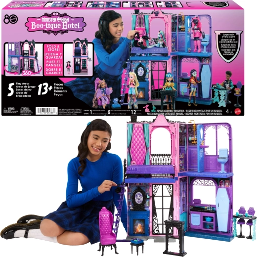 Monster High Boo-tique Hotel – maison-hôtel hantée pliable avec meubles et accessoires