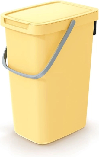 Poubelle Systema Q Collect 12 l jaune clair