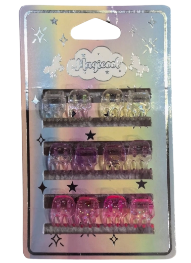 Magicool lot de mini pinces à cheveux avec paillettes, 12 pcs