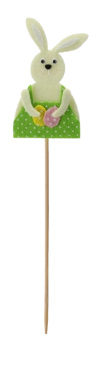 Décoration de Pâques sur pique – petit lapin 6 × 9 cm, assortiment de 3 motifs (12 pcs)