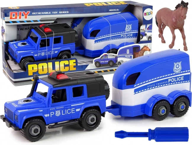 Voiture de police tout-terrain avec remorque pour cheval DIY