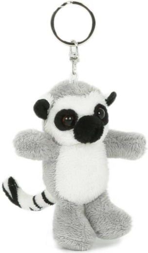 Peluche porte-clés lémur catta 7 × 8 cm