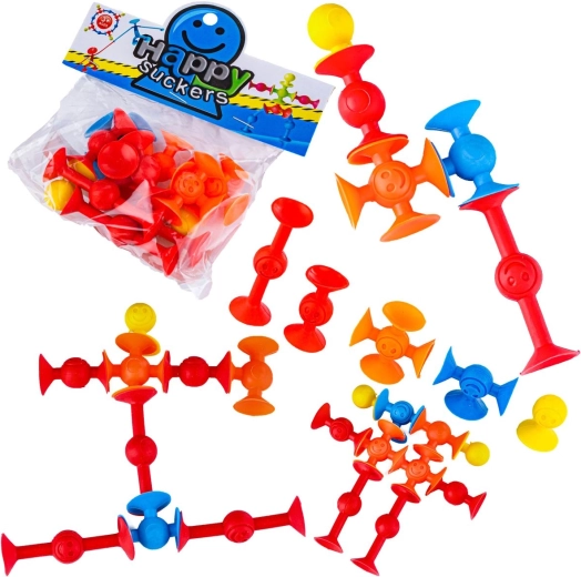 Ventouses de construction en silicone avec visages amusants (12 pcs)