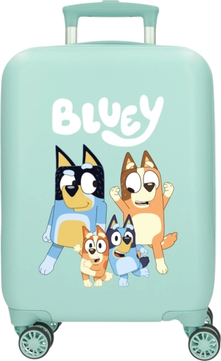 Valise rigide pour enfant Bluey Family turquoise, 50 cm, 33 l