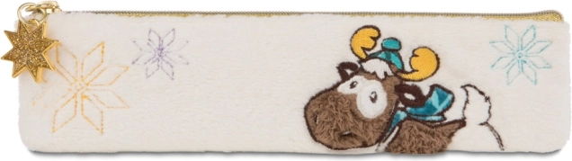 Trousse en peluche zippée renne Reny Heart NICI