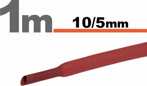 Gaine thermorétractable rouge 10/5 mm