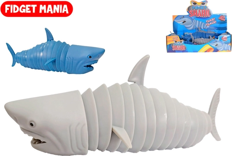 Fidget anti-stress requin Klik Klak 18 cm – 2 couleurs