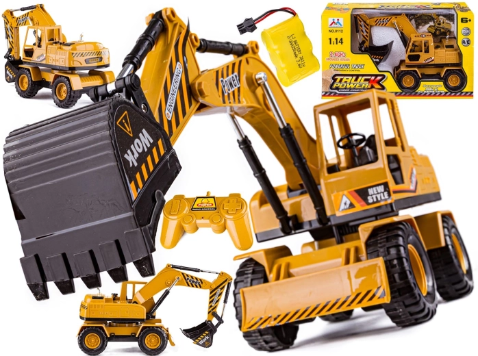 Excavatrice de chantier télécommandée avec lame RC 1:14 2,4 GHz - 1 pièce