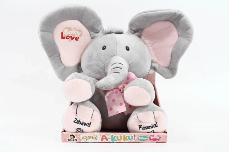 Éléphant en peluche interactif « A Coucou » 24 cm avec chanson