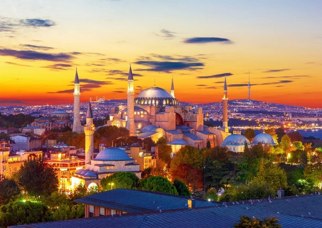 Puzzle ENJOY Sainte-Sophie au coucher du soleil, Istanbul, 1000 pièces