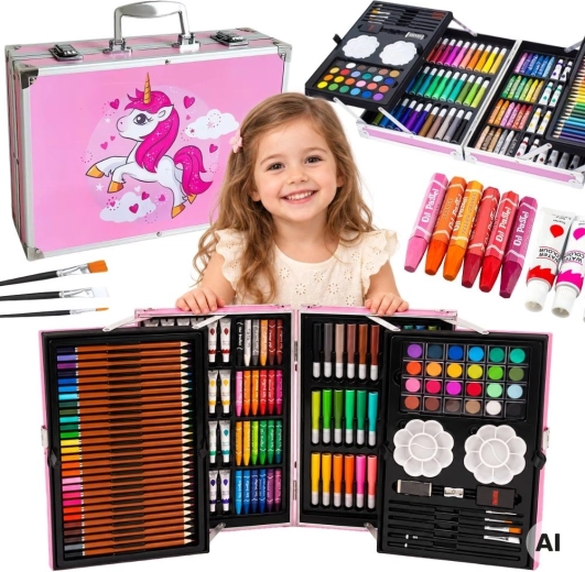 Kit de loisirs créatifs Woopie dans une mallette avec motif licorne