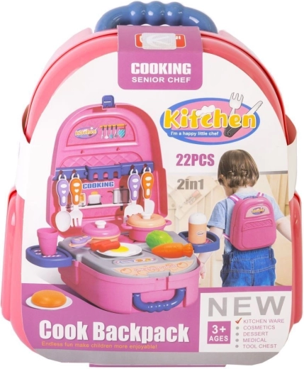 Mini cuisine enfant dans un sac à dos
