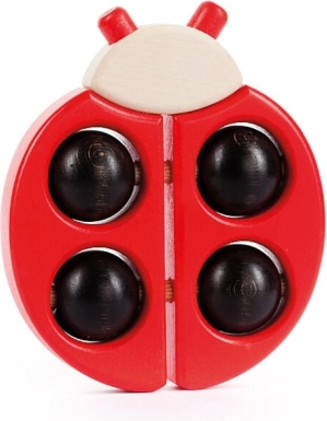 BAJO anneau de dentition en bois coccinelle – rouge