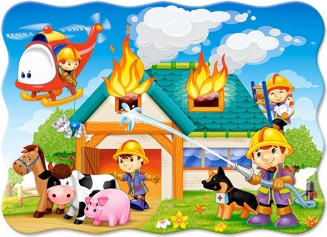 Puzzle Caserne de pompiers en action 30 pièces