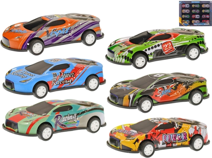 Coffret de petites voitures de course à remontoir 8,5 cm – 12 pcs