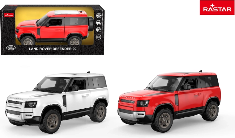 Modèle réduit en métal de voiture Land Rover Defender 90 1:24 Rastar rouge