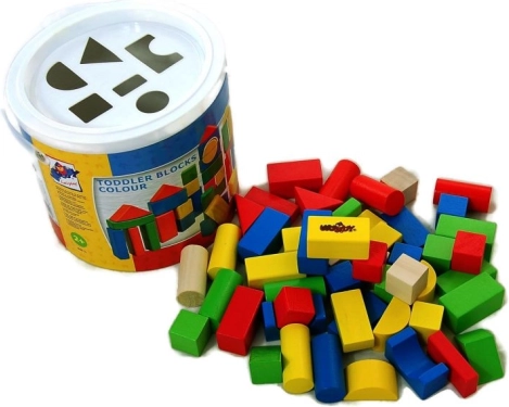 Blocs en bois pour tout-petits avec seau et trieur