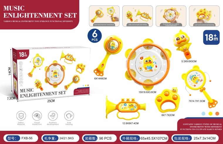 Ensemble d’instruments de musique pour enfants avec petit canard
