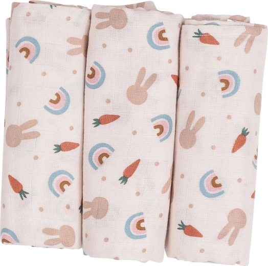 FreeON Bubaba langes en tissu Carrots and Rainbow (3 pcs)
