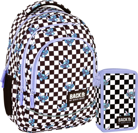 Ensemble scolaire BackUP damier Fuzz 2 en 1 – sac à dos et trousse équipée