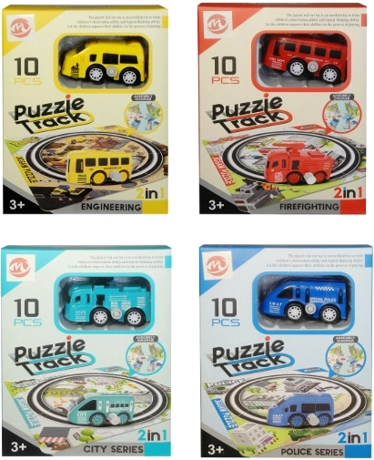 Petite voiture à remonter avec piste en puzzle