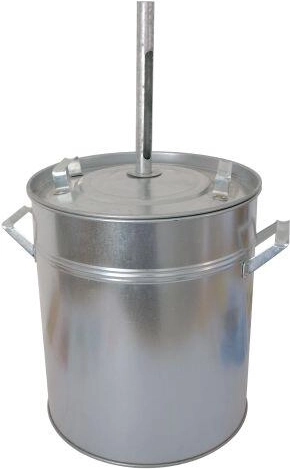 Marmite de stérilisation 30 l en tôle galvanisée avec étui pour thermomètre